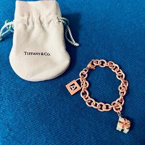 Tiffany & Co. Silver Charm Bracelet with A and Gift Charm
